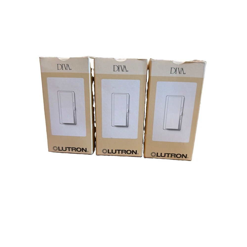 3 Lutron Diva DVELV-300P-WH 300W Electronic Low Voltage 1-Pole Dimmer White NEW